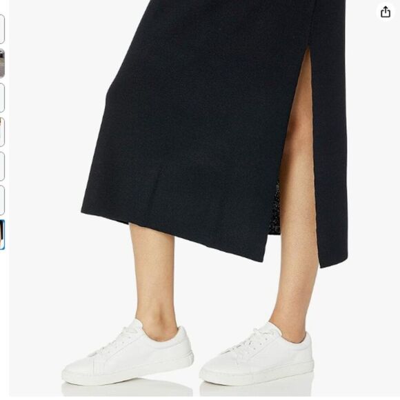 High Neck Side-Slit Maxi Sweater Dress Large NWT, Chic Minimalist - Picture 6 of 6